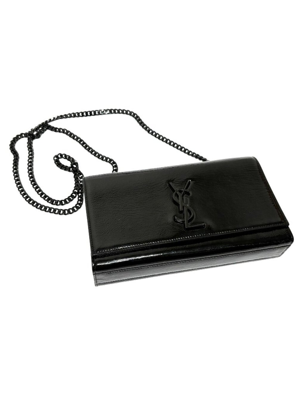 Saint Laurent YSL Kate Classic Monogram Crossbody Bag in Black Patent